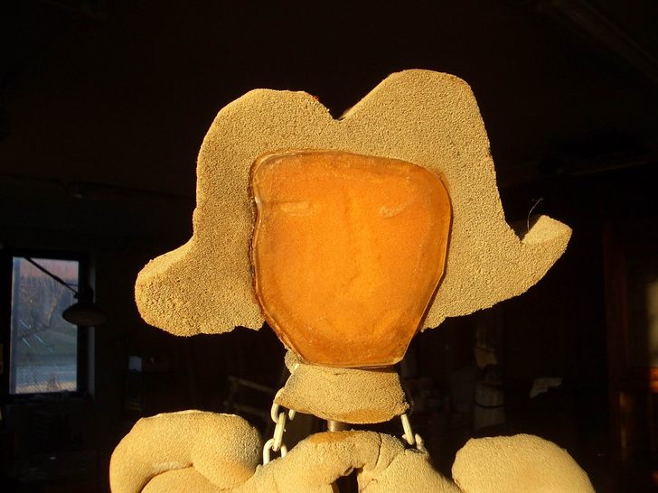 Personaggio 3 prima del restauro, particolare